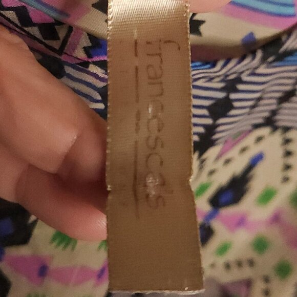 Francesca's Southwestern Sheer Silky Tunic Blouse - Picture 4 of 4